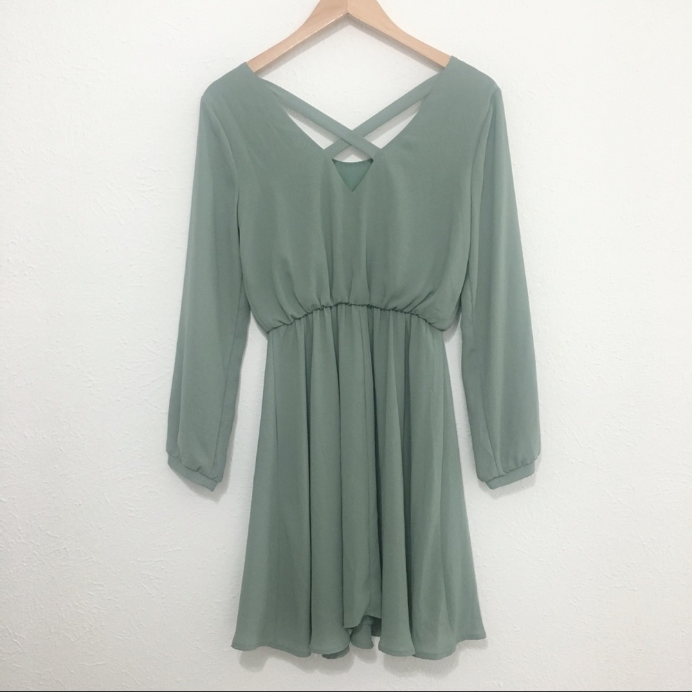LUSH Mint Green Chiffon A-Line Dress